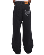 DISTRESSED BLACK BAGGY DENIM