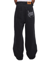 DISTRESSED BLACK BAGGY DENIM