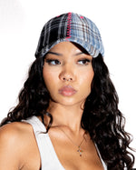 SPLIT-PATTERN CAP - PLAID