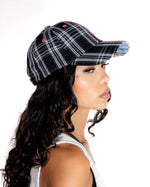 SPLIT-PATTERN CAP - PLAID