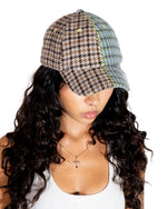 SPLIT-PATTERN CAP - HOUNDSTOOTH