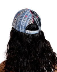 SPLIT-PATTERN CAP - PLAID