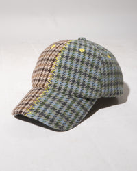 SPLIT-PATTERN CAP - HOUNDSTOOTH