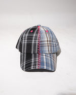 SPLIT-PATTERN CAP - PLAID