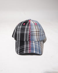 SPLIT-PATTERN CAP - PLAID