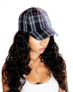 SPLIT-PATTERN CAP - PLAID