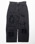 DISTRESSED BLACK BAGGY DENIM
