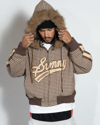 HOUNDSTOOTH FUR ZIP UP