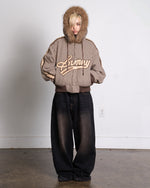 HOUNDSTOOTH FUR ZIP UP