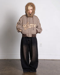 HOUNDSTOOTH FUR ZIP UP