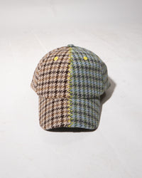 SPLIT-PATTERN CAP - HOUNDSTOOTH