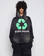 BORN AGAIN ZIP UP - BLACK