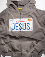 I FOLLOW JESUS ZIP-UP - GREY