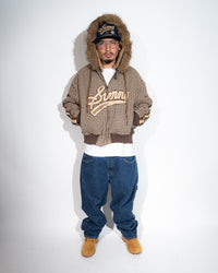 HOUNDSTOOTH FUR ZIP UP